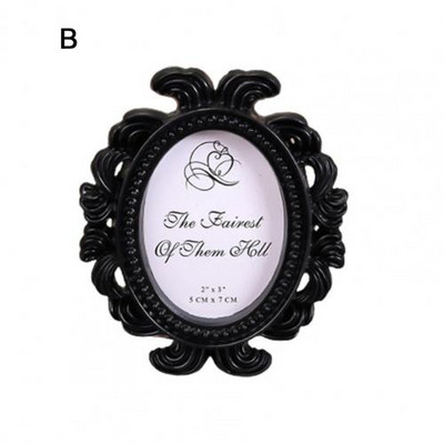 Retro virágos képkeret elliptikus asztali képkeret dísz kis barokk fotótartó fotó kellék esküvői lakberendezési ajándék