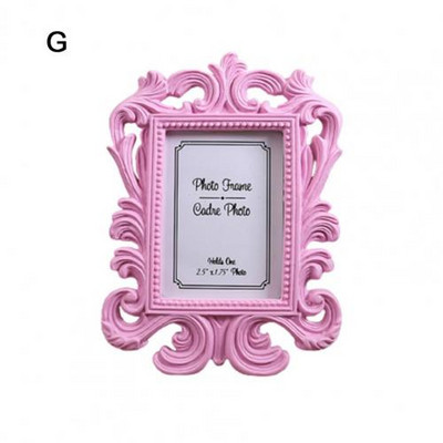 Retro virágos képkeret elliptikus asztali képkeret dísz kis barokk fotótartó fotó kellék esküvői lakberendezési ajándék