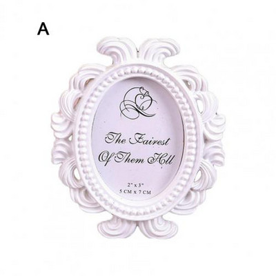 Retro virágos képkeret elliptikus asztali képkeret dísz kis barokk fotótartó fotó kellék esküvői lakberendezési ajándék