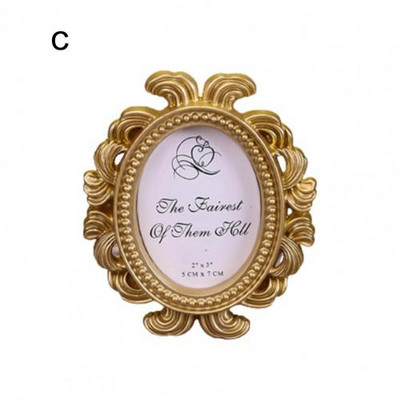 Retro virágos képkeret elliptikus asztali képkeret dísz kis barokk fotótartó fotó kellék esküvői lakberendezési ajándék