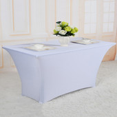 Kāzu augstas stiepes balts galdauts skaistumkopšanas masāžas elastīgais gultas pārklājs viesnīcas dzimšanas dienas galda pārklājs taisnstūrveida galdauts