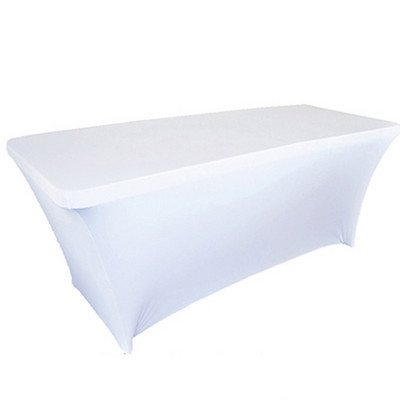 Kāzu augstas stiepes balts galdauts skaistumkopšanas masāžas elastīgais gultas pārklājs viesnīcas dzimšanas dienas galda pārklājs taisnstūrveida galdauts