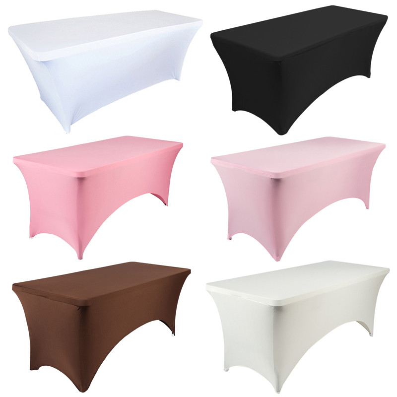 Kāzu augstas stiepes balts galdauts skaistumkopšanas masāžas elastīgais gultas pārklājs viesnīcas dzimšanas dienas galda pārklājs taisnstūrveida galdauts