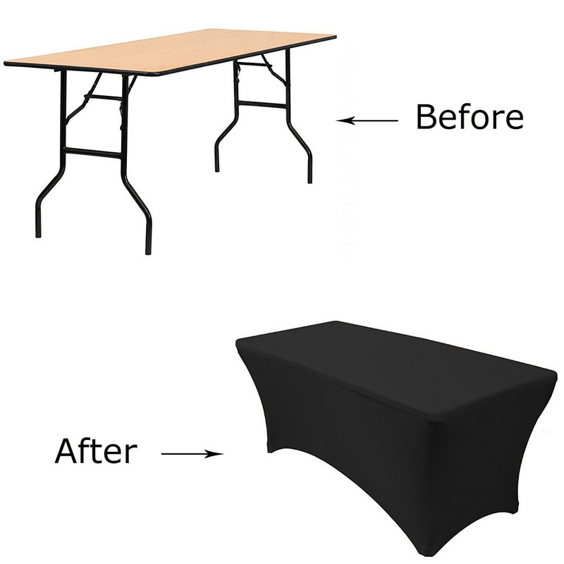 Kāzu augstas stiepes balts galdauts skaistumkopšanas masāžas elastīgais gultas pārklājs viesnīcas dzimšanas dienas galda pārklājs taisnstūrveida galdauts