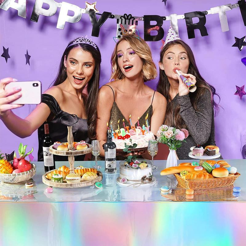 Sudraba galdauts Dzirkstošs galdauts Ūdensizturīgs eļļas necaurlaidīgs galda pārklājs Galda noformējums Mākslas un amatniecības projekti Iekštelpu aktivitātes