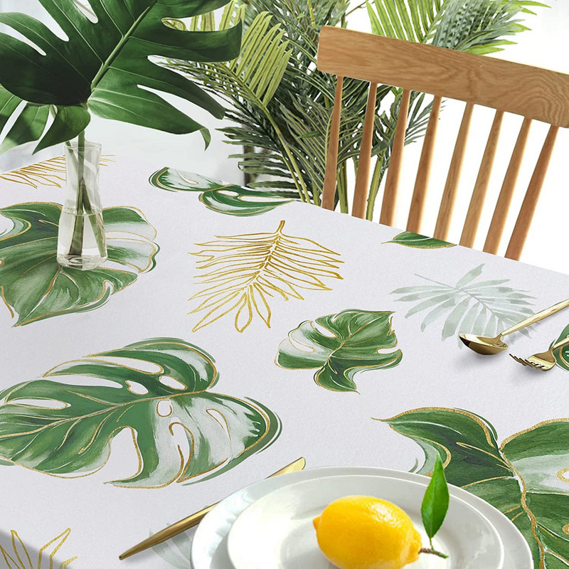 Summer Tropical Palm Leaves Ορθογώνιο τραπεζομάντιλο Στολισμός γάμου Αδιάβροχο υφασμάτινο κάλυμμα τραπεζιού για διακόσμηση τραπεζαρίας κουζίνας