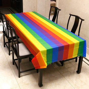 Summer New Style Τραπεζομάντιλο Rainbow Κάλυμμα τραπεζαρίας Πανί για πάρτι Πικ-νικ Κάμπινγκ εξωτερικού χώρου Αδιάβροχο τραπεζομάντιλο μιας χρήσης