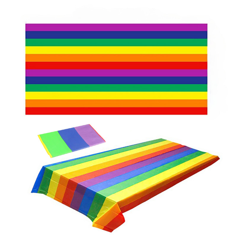 Vasaras jauna stila varavīksnes galdauts pusdienu galda pārklājuma audums ballītēm piknikam kempingam āra vienreiz lietojams ūdensnecaurlaidīgs galda pārklājs