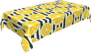 Лято Жълт лимонов плод Правоъгълна покривка Празнични парти декорации Водоустойчив плат покривка за маса за декор на кухненска маса
