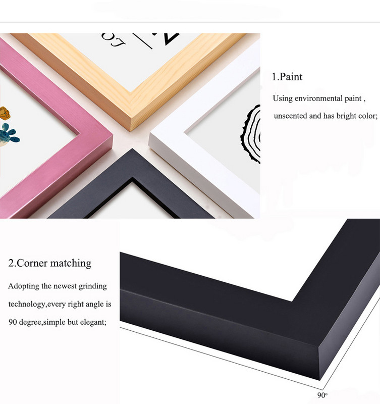 Melns, balts koka krāsains attēlu foto rāmis A4 A3 koka rāmis Dabs, ciets sienas stiprinājuma aparatūra, iekļauta bez kartona