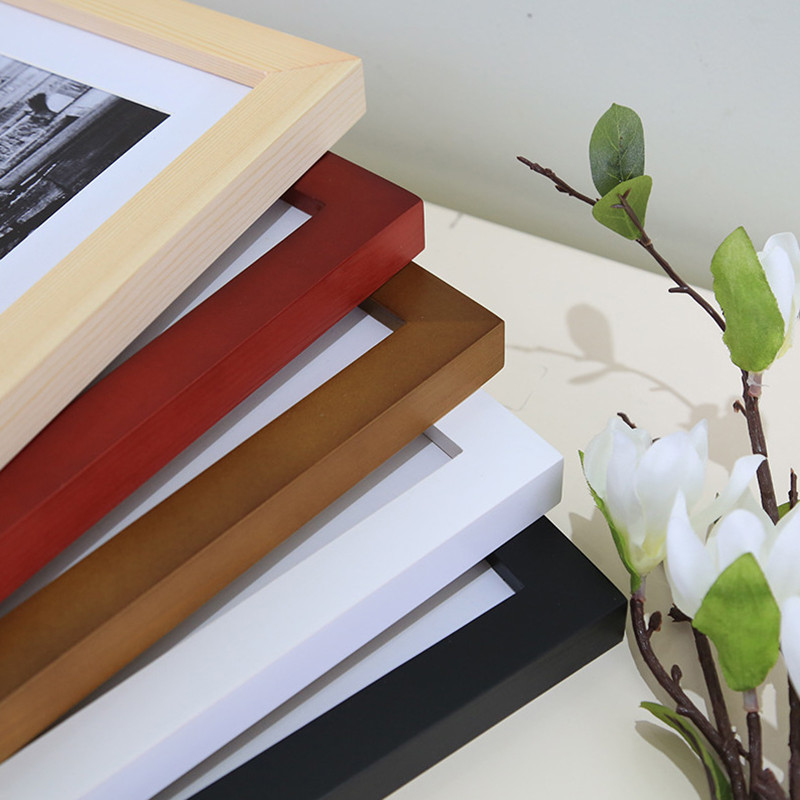 Melns, balts koka krāsains attēlu foto rāmis A4 A3 koka rāmis Dabs, ciets sienas stiprinājuma aparatūra, iekļauta bez kartona