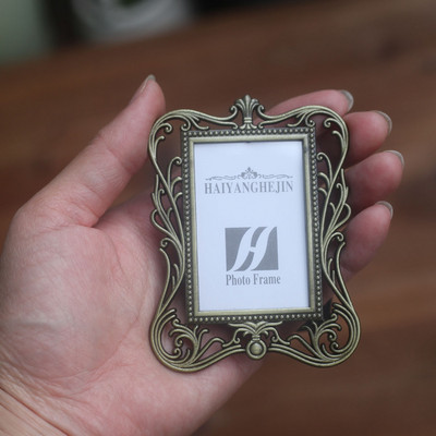 Okvir za fotografije od legure od kovanog željeza od 2 inča, klasična zanatska dekoracija, mali ukrasi za obiteljsko uređenje