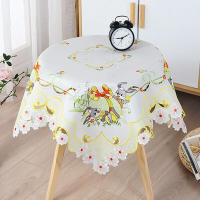 Mini satīna Lieldienu zaķa olas Izšūti galda pārklājs auduma dvielis virtuves pusdienu kafijas galdauts ballītes mājas dekors