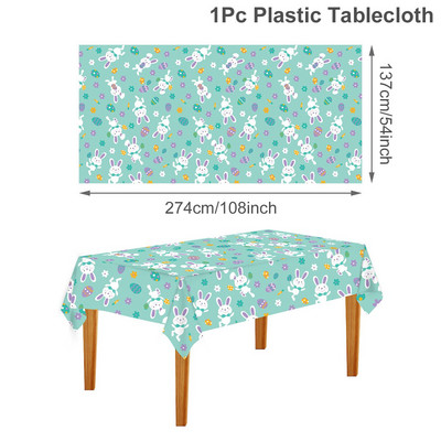 Vienreizlietojamais PET galdauts Lieldienu galdauts Mode Viegli tīrāms Viegls noformējums Rūtains galda pārsega dekors