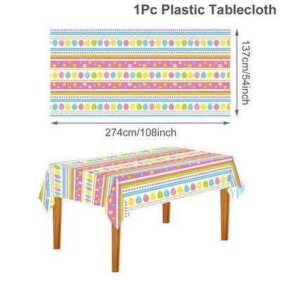 Vienreizlietojamais PET galdauts Lieldienu galdauts Mode Viegli tīrāms Viegls noformējums Rūtains galda pārsega dekors