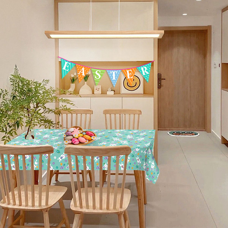 Vienreizlietojamais PET galdauts Lieldienu galdauts Mode Viegli tīrāms Viegls noformējums Rūtains galda pārsega dekors