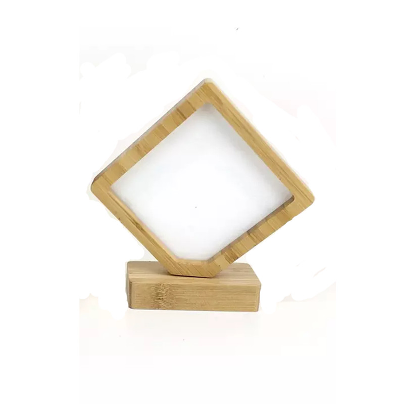 Szublimációs üres bambusz képkeret mágneses állvánnyal 4 stílusú kézműves karácsonyi ajándékok asztali dekoráció egyedi tervezéshez