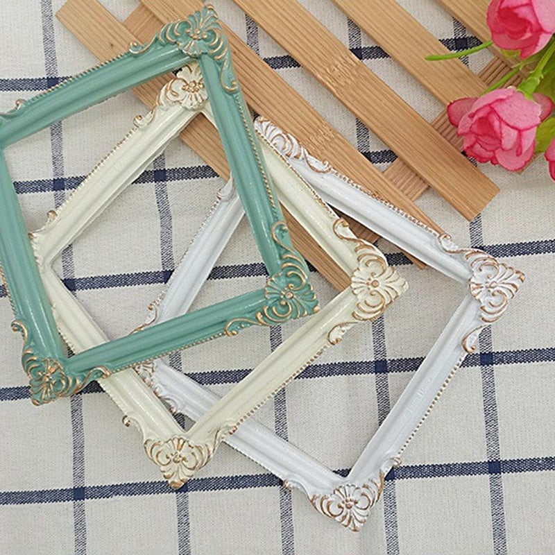 Retro sveķu foto rāmis Ziemeļvalstu stila reljefs, rokām darināts fotoattēlu fons INS mini attēlu displeja statīvs fotografēšanai