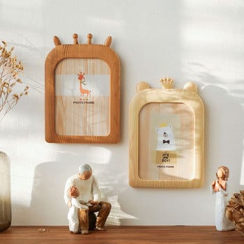 Скандинавски стил Прекрасна 7-инчова детска корона рамка за снимки Декорация на стена за бебешка стая Маса Детска градина Анимационна картина Сладък орнамент