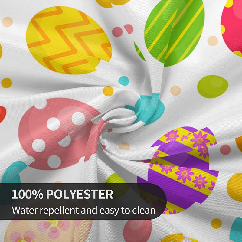 Lieldienu galdauts apaļš 60 collas Priecīgas Lieldienu dienas Olas Zaķa svētku dekoratīvs, krāsains galdauts brīvdabas piknika ballītei