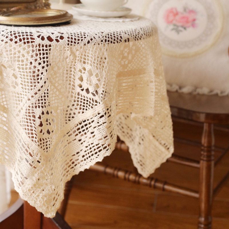 Pamut terítő alátét horgolt csipke üreges európai egyszínű tányéralátét délutáni tea lövés háttér textil kellékek