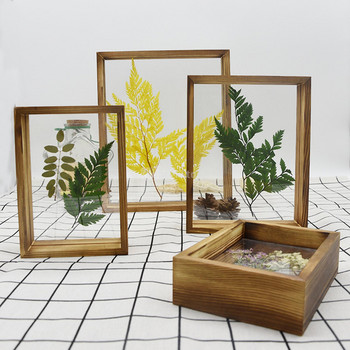 Ξύλινο Φυτικό Διακόσμηση Κορνίζας Φωτογραφιών Έργο τέχνης με κλιπ ερμπαριού