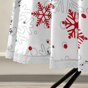 Χριστουγεννιάτικες νιφάδες χιονιού στρογγυλό τραπεζομάντιλο 60 ιντσών Πολυεστερικό διακοσμητικό κάλυμμα τραπεζιού για χριστουγεννιάτικο γαμήλιο δείπνο