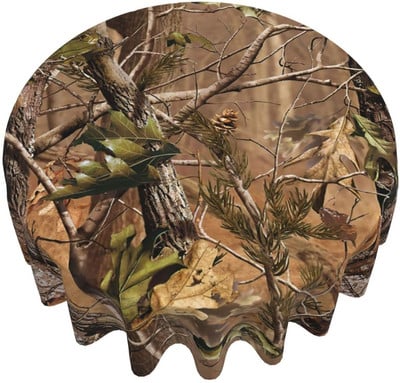 Hunting Camo kerek asztalterítő 60 hüvelykes mosható asztalterítő huzat beltéri kültéri étkezőasztal dekorációhoz