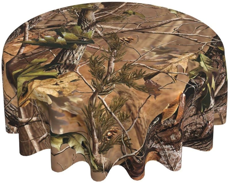 Hunting Camo kerek asztalterítő 60 hüvelykes mosható asztalterítő huzat beltéri kültéri étkezőasztal dekorációhoz