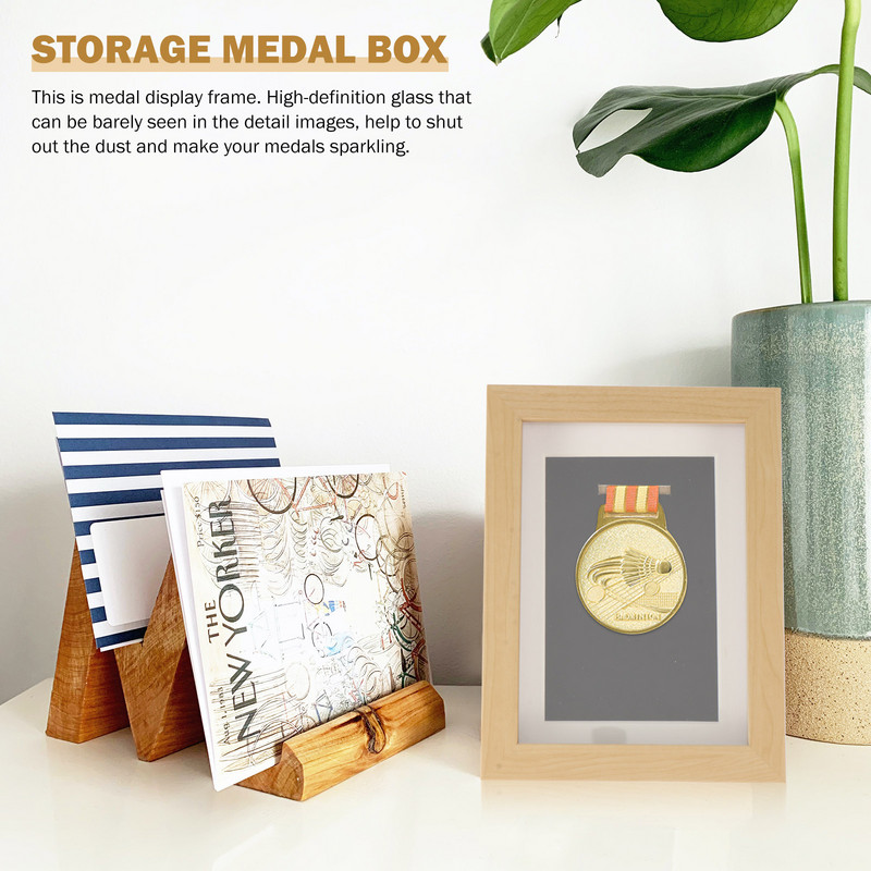 Rėmo medalių demonstravimas medalių dėžutės Apdovanojimų turėtojas Nuotraukų pristatymas Nuotraukų nuotraukos Medinis nugalėtojas medinis dėklas