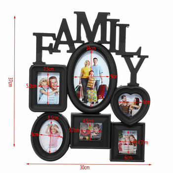 31x38cm нови семейни рамки за снимки Комбинация за окачване на стена 6 държача за снимки Дисплей Декорация на дома Декорация на тапети за всекидневна