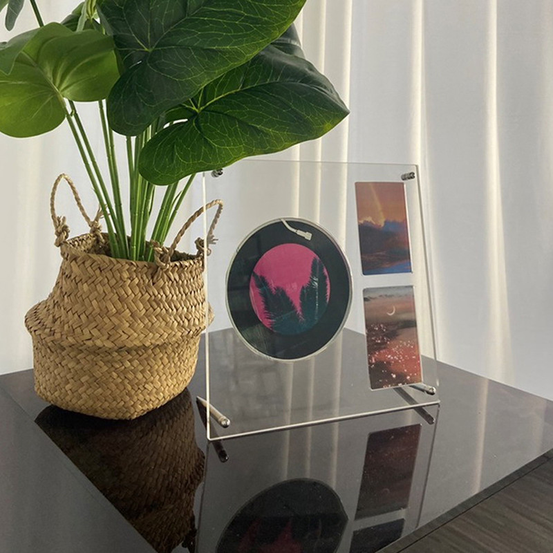 Akrüülist pildiraam pildiraam Kpop Idol fotokaardi hoidja CD albumi raam Kuvaraam lauaarvuti kujundusega pildiraam