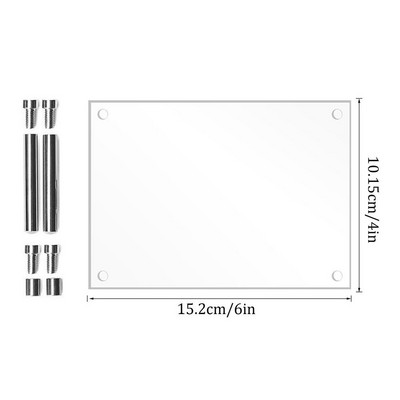 Átlátszó képkeret akril képkeret átlátszó fotókártya tartó poszter bizonyítvány kijelző állvány Otthoni asztali dísz