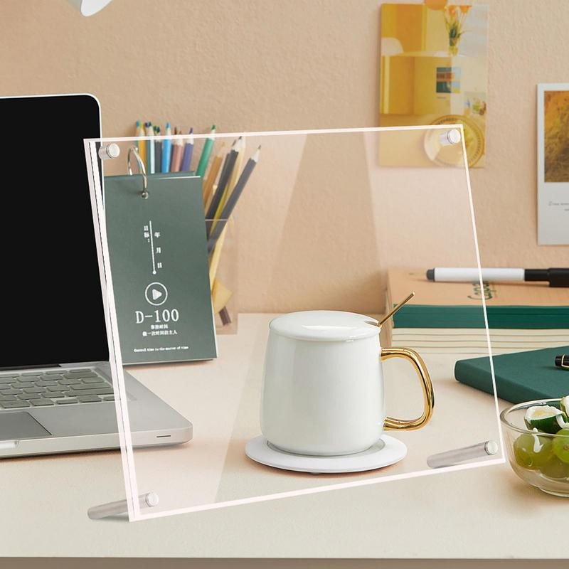 Átlátszó képkeret akril képkeret átlátszó fotókártya tartó poszter bizonyítvány kijelző állvány Otthoni asztali dísz