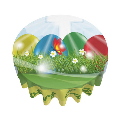 Head ülestõusmispüha Ümmargune laudlina lihavõttemunad muru laudlina kate Pestav polüester Dekoratiiv puhkemaja peopikniku jaoks