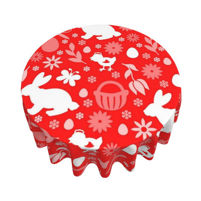 Head ülestõusmispüha Ümmargune laudlina lihavõttemunad muru laudlina kate Pestav polüester Dekoratiiv puhkemaja peopikniku jaoks