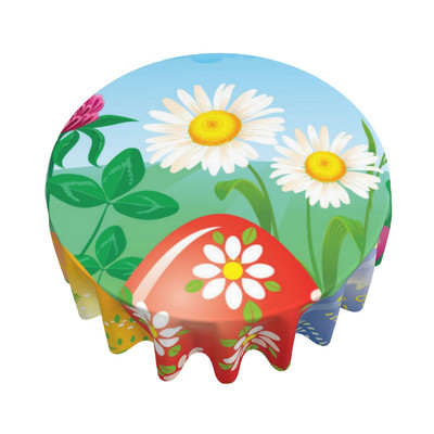 Head ülestõusmispüha Ümmargune laudlina lihavõttemunad muru laudlina kate Pestav polüester Dekoratiiv puhkemaja peopikniku jaoks