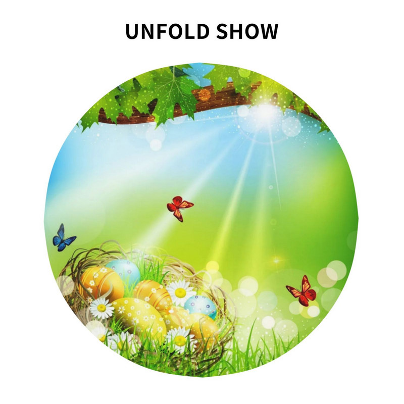 Head ülestõusmispüha Ümmargune laudlina lihavõttemunad muru laudlina kate Pestav polüester Dekoratiiv puhkemaja peopikniku jaoks