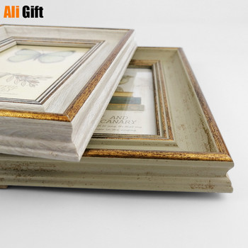 Дървена рамка за снимки Винтидж портретни рамки за снимки 6 инча 7 инча Годишнина от сватба Ретро Пейзаж Хоризонтална рамка за плакат