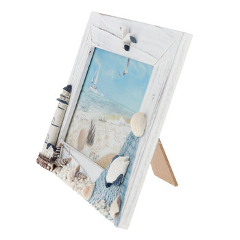 Шикозна дървена рамка за снимки на семейни сватбени снимки за домашна сватба, плажна колиба, украса на вила