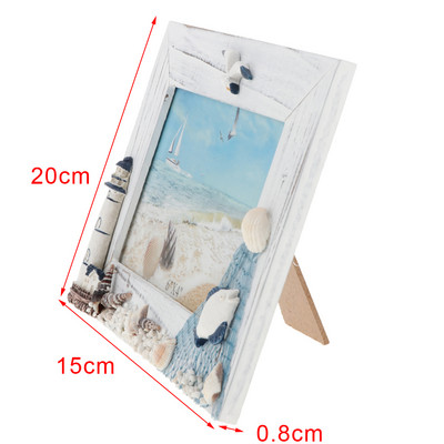 Elegáns fa képkeret családi esküvői fotótartó otthoni esküvői tengerparti kunyhóház dekorációjához