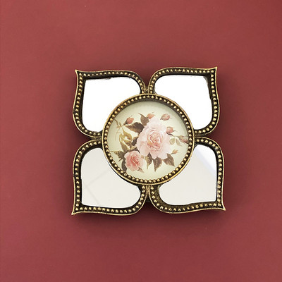 Új Nordic Mirror Glass képkeret 2,5 hüvelykes 6 hüvelykes retro faragott négylevelű lóhere szett Csúcsminőségű, remek modell szobagyanta