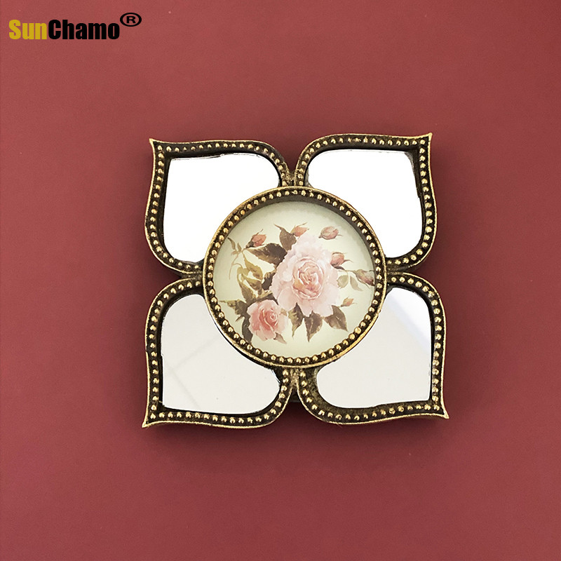 Új Nordic Mirror Glass képkeret 2,5 hüvelykes 6 hüvelykes retro faragott négylevelű lóhere szett Csúcsminőségű, remek modell szobagyanta