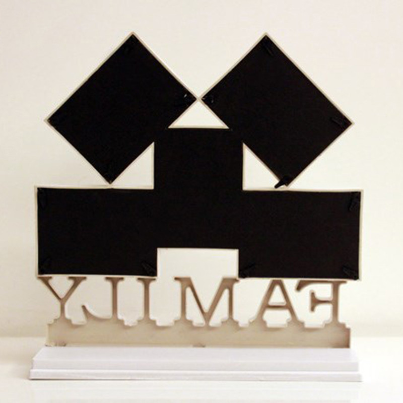 Στάση προβολής φωτογραφιών με 5 τρύπες, λευκή κορνίζα, οικογενειακό γράμμα, φωτογραφία, δημιουργική βάση οθόνης