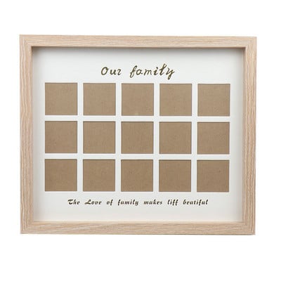 Ģimenes piemiņas rāmis 32x27cm kāzu foto dekorācijas rāmis 15gab Bērnu izaugsmes fotogrāfiju sienas rāmja dekoru attēlu rāmis