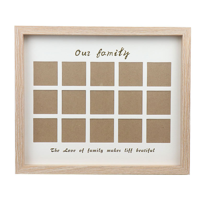 Ģimenes piemiņas rāmis 32x27cm kāzu foto dekorācijas rāmis 15gab Bērnu izaugsmes fotogrāfiju sienas rāmja dekoru attēlu rāmis