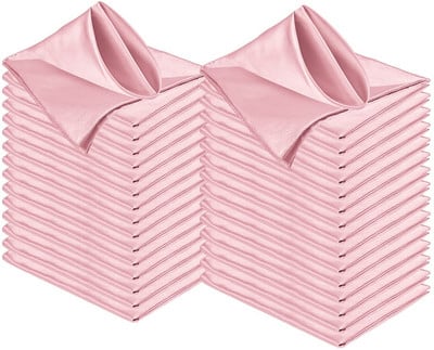 12BUC Șervețele din material satinat Șervețele moi de cină Șervețele de masă pătrate lavabile pentru nuntă, petrecere, banchet, restaurant 50x50cm