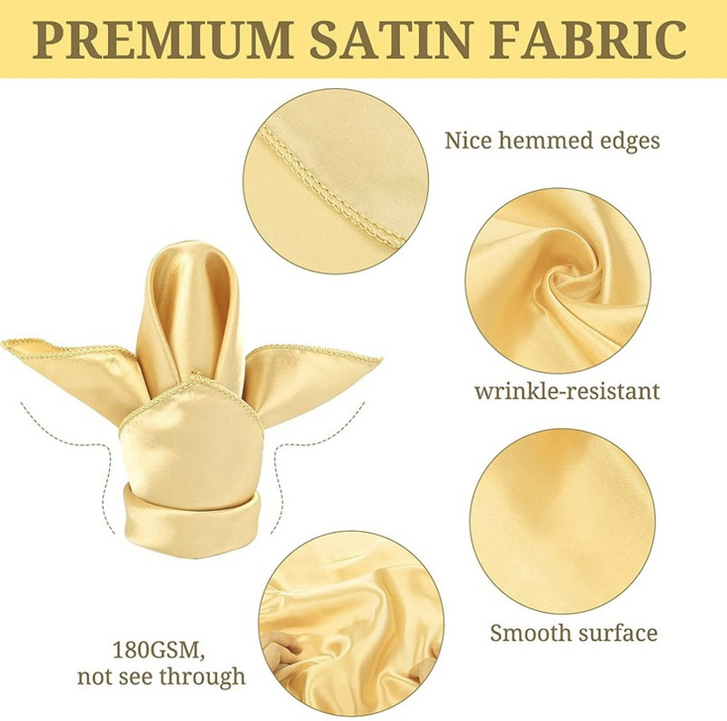 12BUC Șervețele din material satinat Șervețele moi de cină Șervețele de masă pătrate lavabile pentru nuntă, petrecere, banchet, restaurant 50x50cm