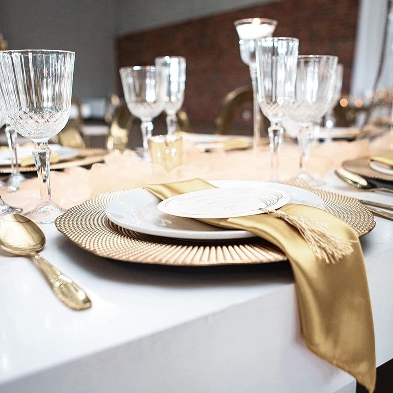 12BUC Șervețele din material satinat Șervețele moi de cină Șervețele de masă pătrate lavabile pentru nuntă, petrecere, banchet, restaurant 50x50cm