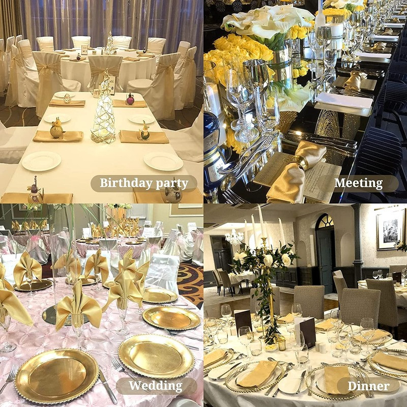 12BUC Șervețele din material satinat Șervețele moi de cină Șervețele de masă pătrate lavabile pentru nuntă, petrecere, banchet, restaurant 50x50cm